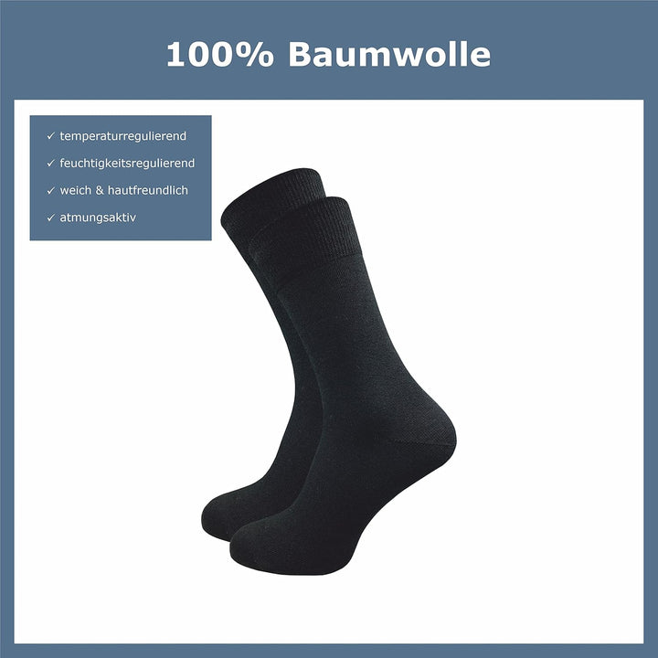 ca·wa·so Herren Socken aus 100% Baumwolle | Reine Baumwollsocken im 10er-Set | Freizeitsocken ohne N