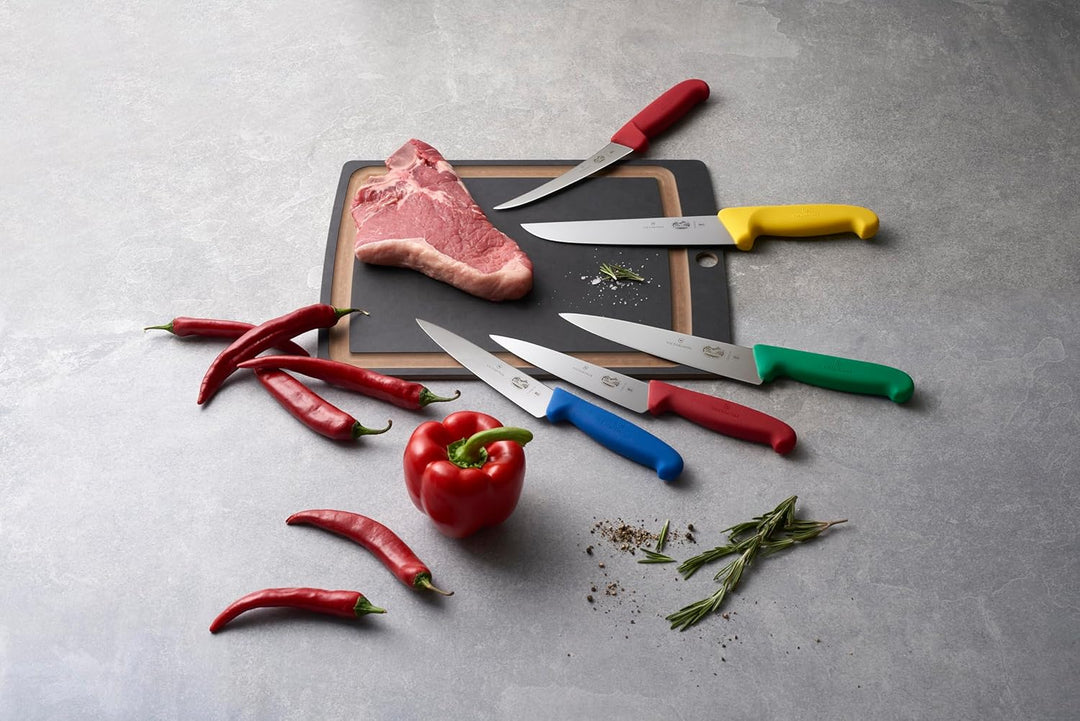 Victorinox Fibrox Kochmesser, Breites Universalmesser für Obst und Gemüse, 15 cm, Gerade Klinge, Sch