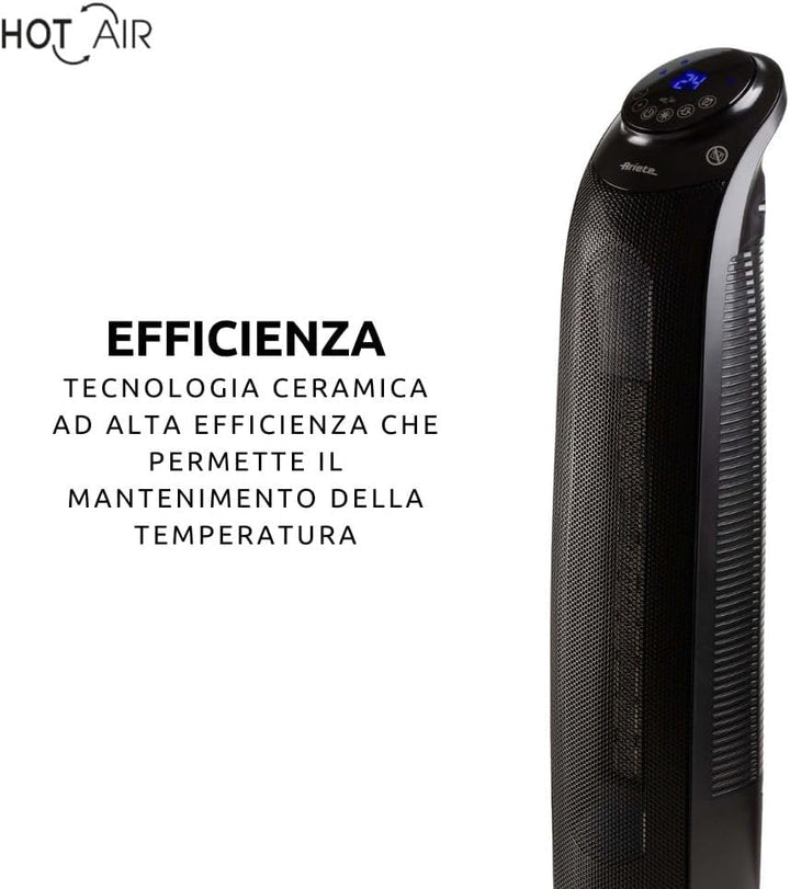 Ariete 8213 Turm-Heizlüfter, 2200 W, 3 Geschwindigkeitsstufen, Timer bis zu 8 Stunden, Ventilationsf