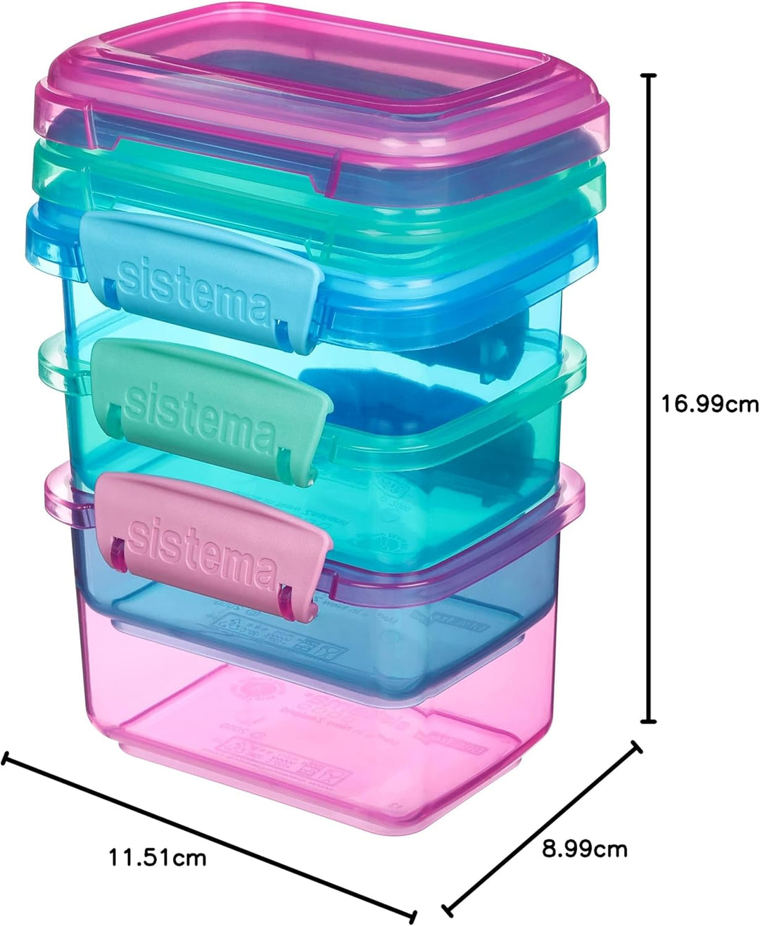 Sistema Lunchbox Frischhaltedose | 400 ml | kleine Snack-Boxen | BPA-freier Kunststoff | gemischte F