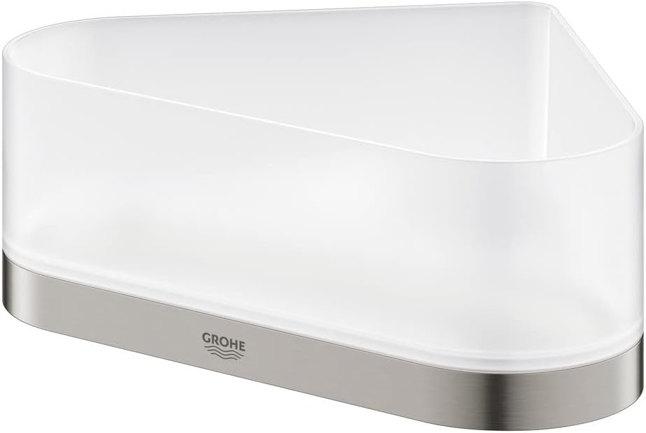 Grohe Selection | Accessoires-Eck-Duschablage mit Halterung | supersteel | 41038DC0 Supersteel Eck-D