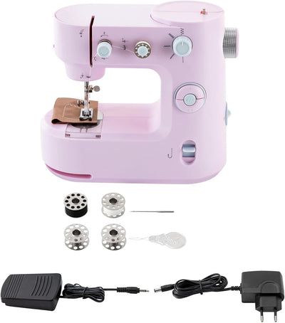 Nähmaschine, Nähmaschine Anfänger, Kindernähmaschine mit Fusspedal, 2 Betriebsarten, Zwei-Wege-Nähen
