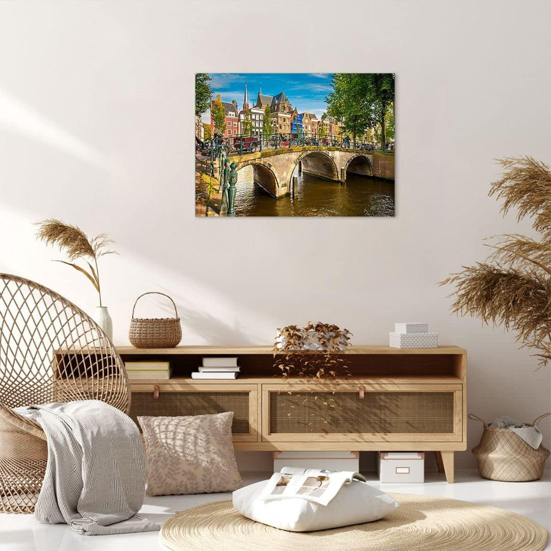 Bilder auf Leinwand amsterdam Bögen Architektur Gebäude Leinwandbild 70x50cm Wandbilder Dekoration W