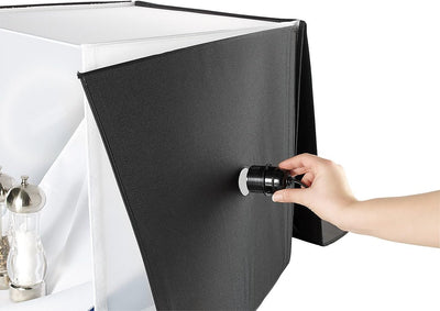 Somikon Produktfoto Box: Professionelle Foto-Studio-Box, 2 Fotolampen & Stativ, 22 W, 1.710 lm