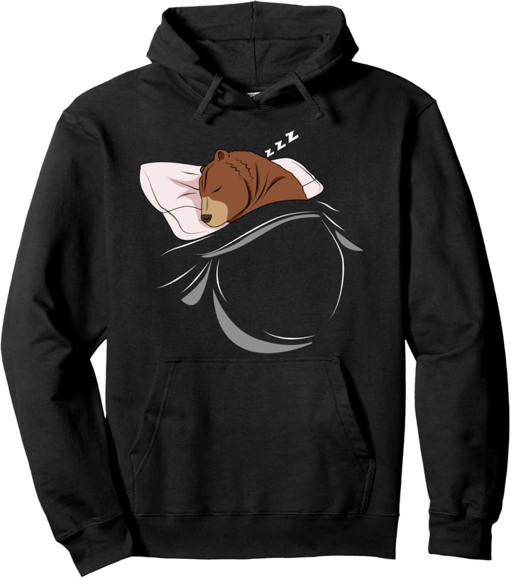 Bär Schlummer Schlafanzug Oberteil Geschenk Braun Bär Pullover Hoodie