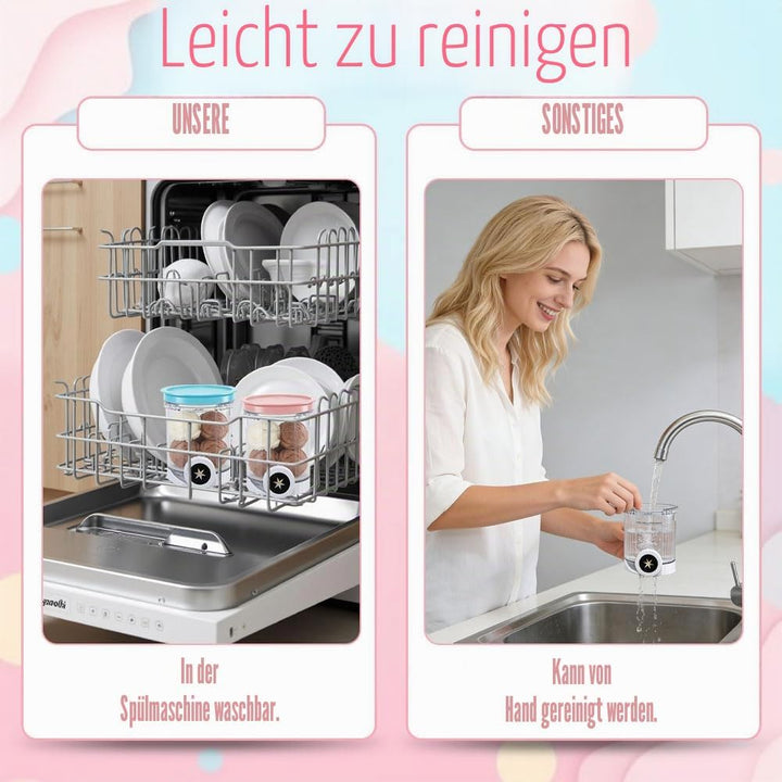 4 Stück Ninja Swirl Creami Behälter, 480 ml Eisbehälter für Ninja Creami NC701 &amp; NC700 Serie Eismasc