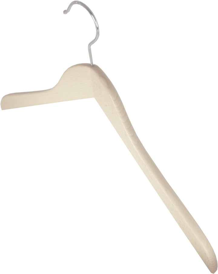 Holzbügel für Oberteile, Blusenbügel, flach, 45 cm, natur, 5 Stück