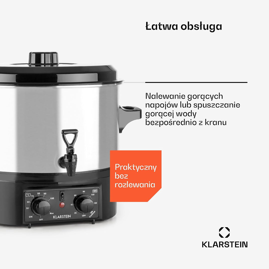 Klarstein Biggie Small - Einkochautomat, Einkochtopf, Einwecktopf, Glühweinautomat, elektrisch, 16L