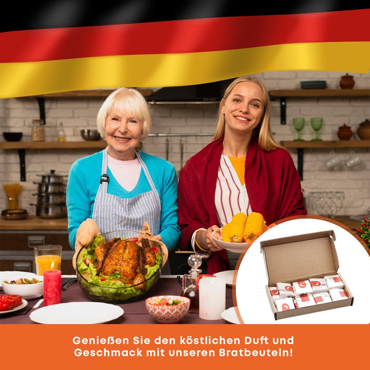 20-stückige Bratbeutel für Ofen &amp; Mikrowelle - 38x24 cm - Hitzebeständig, reissfest, für saftiges Fl