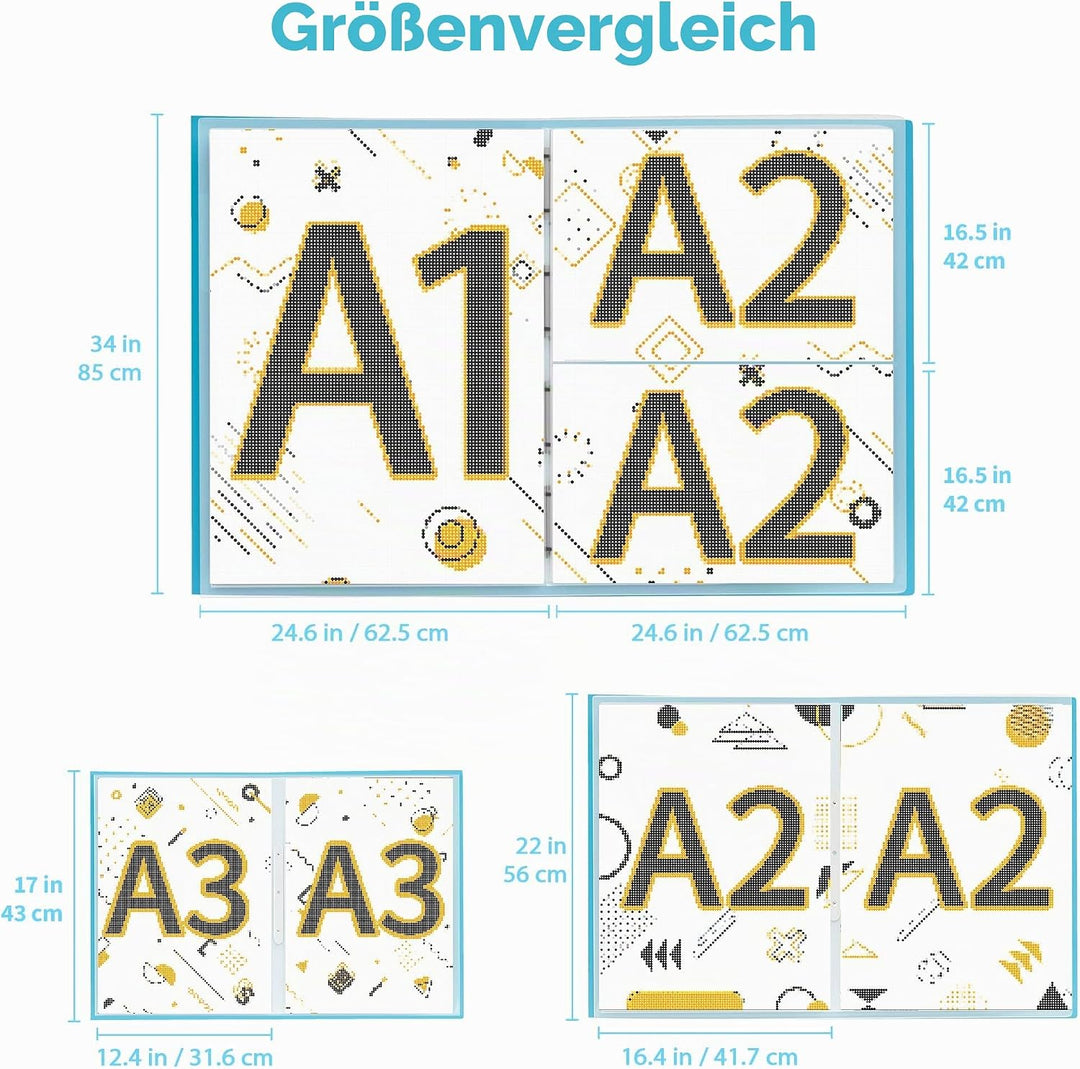 ARTDOT Diamant Painting Bilder Album mit Griff, Diamond Painting Mappe, Sichtbuch in A2 für Aufbewah