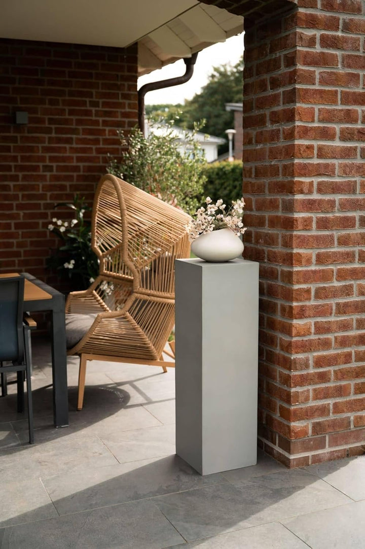 VIVANNO Podest Deko-Säule Stele Blumenständer Fiberglas Betonoptik Grau 30x30x100 30x30x100 cm Beton