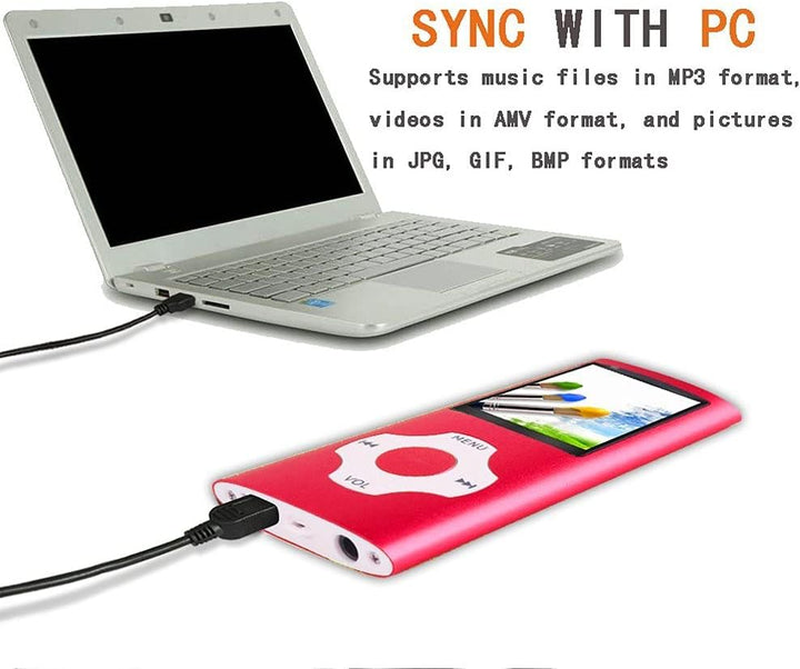 Hotechs MP3-Player/MP4-Player, MP3-Player mit 32 GB Speicherkarte, schlankes Design, digitales LCD-D