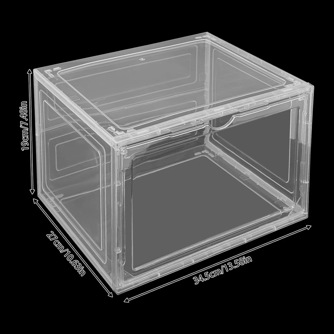 Schuhboxen Stapelbar Transparent 12er Set Schuhbox Hartplastik Schuhkarton mit Deckel Faltbar und St