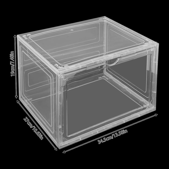 Schuhboxen Stapelbar Transparent 12er Set Schuhbox Hartplastik Schuhkarton mit Deckel Faltbar und St