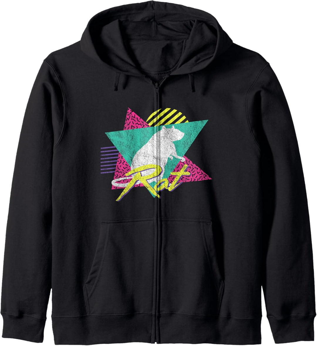 Vintage Retro 80er oder 90er Jahre Cool Rat Kapuzenjacke