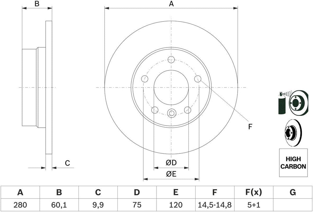 Bosch BD483 Bremsscheiben - Hinterachse - ECE-R90 Zertifizierung - zwei Bremsscheiben pro Set