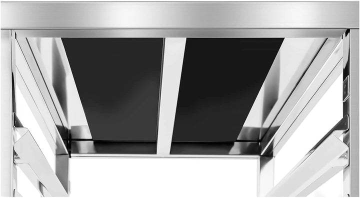Royal Catering RCTW 6 GN 1/1 Tablettwagen 80 mm Abstand Edelstahl 6 Einschübe Quereinschub Räder mit
