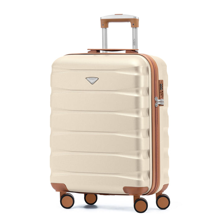 Flight Knight Leichte 4-Rad-ABS-Hartschalenkoffer Handgepack, zugelassen fur uber 60 Fluggesellschaf