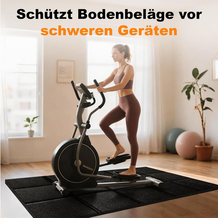 Laufband Matte Schalldämmend 200x100 cm Bodenschutzmatte Laufband, 4MM Dicke Laufmatte für Heimstudi
