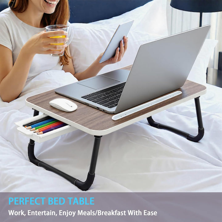Small Laptop Bett Schreibtisch, Laptoptisch 48 × 30 cm für Frühstück im Bett, Arbeit, Homeoffice, La