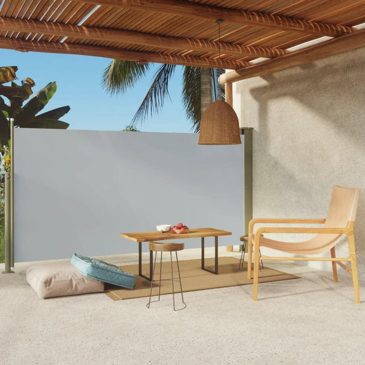 puraday 160x300 cm Seitenmarkise Ausziehbar Grau Terrassen-Sichtschutz Balkon Seitenwand Stilvolle S