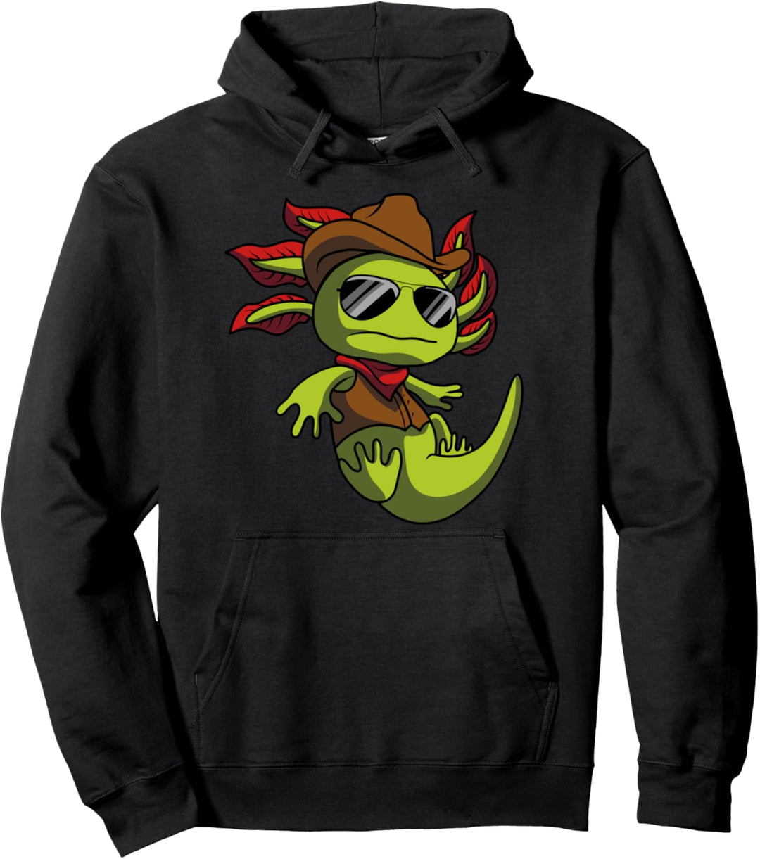 Axolotl Salamander Lurch Molch Amphibie - Cowboy Axolotl Pullover Hoodie