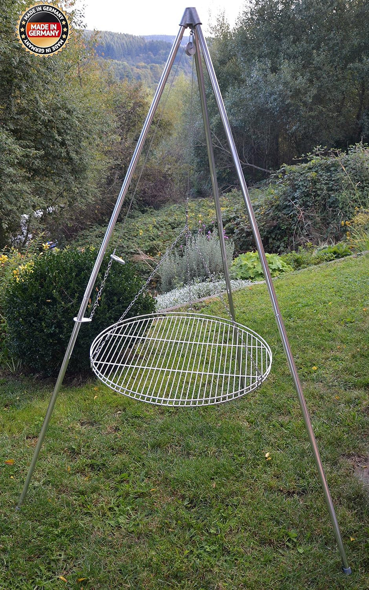 Dreibein Schwenkgrill inkl. 70 cm Edelstahl-Rost aus deutscher Produktion