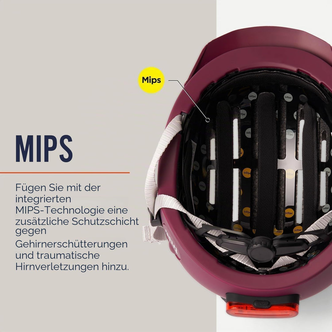 Thousand Chapter MIPS Fahrradhelm für Erwachsene, LED-Rücklicht, Radfahren &amp; Fahrradsicherheitszerti