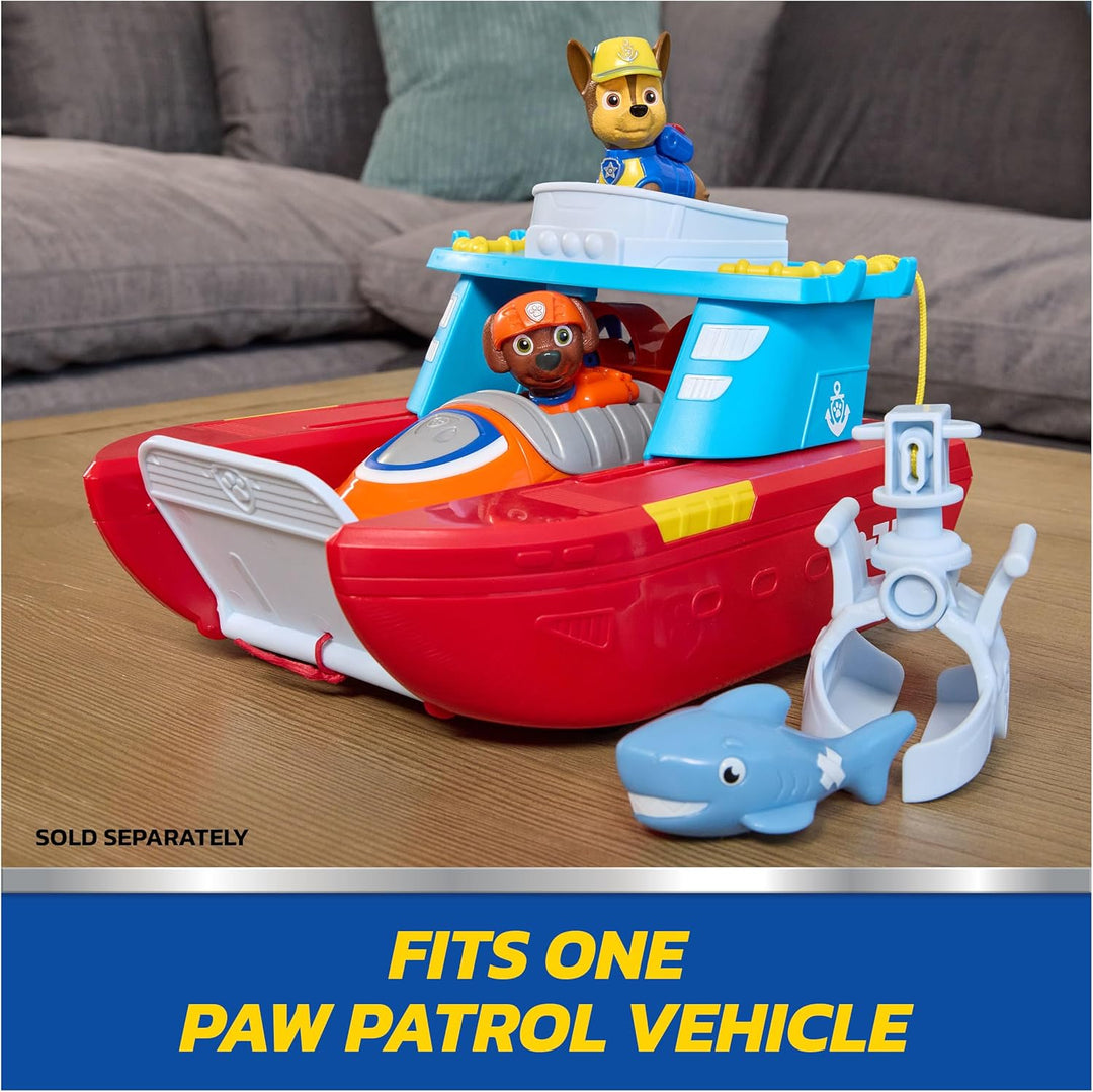 AW Patrol – Sea Patroller Rettungsboot mit Chase Figur und Hai, ca. 23 cm, 2 Einsatzmodi Wasser & La