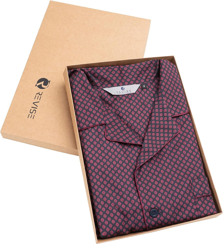 Revise RE-950 Kurzer Herrenpyjama - Schlafanzug für Herren - Pyjama – 100% Baumwolle M Dunkelblau /