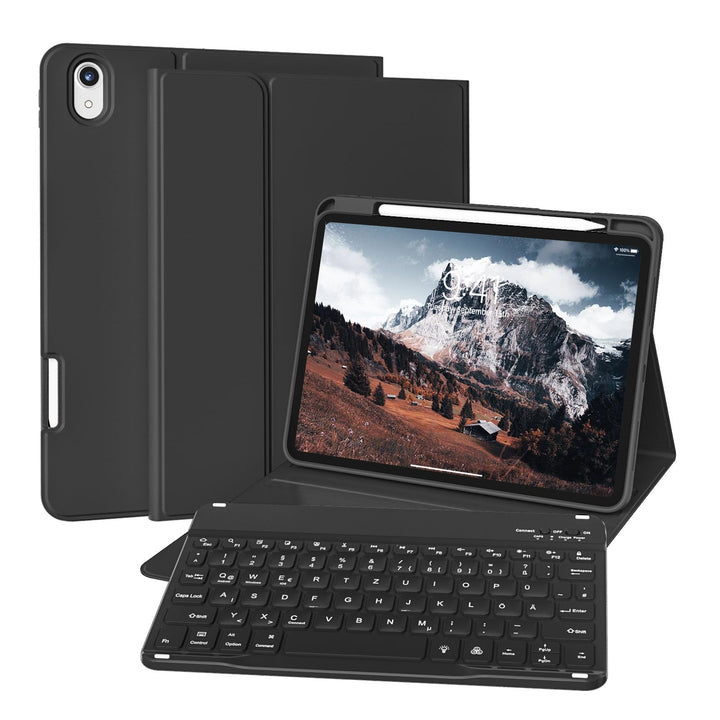 Hülle mit Tastatur für iPad A16 11/10 Generation (2025/2022, 11/10.9 Zoll) mit Stifthalter, Magnetis