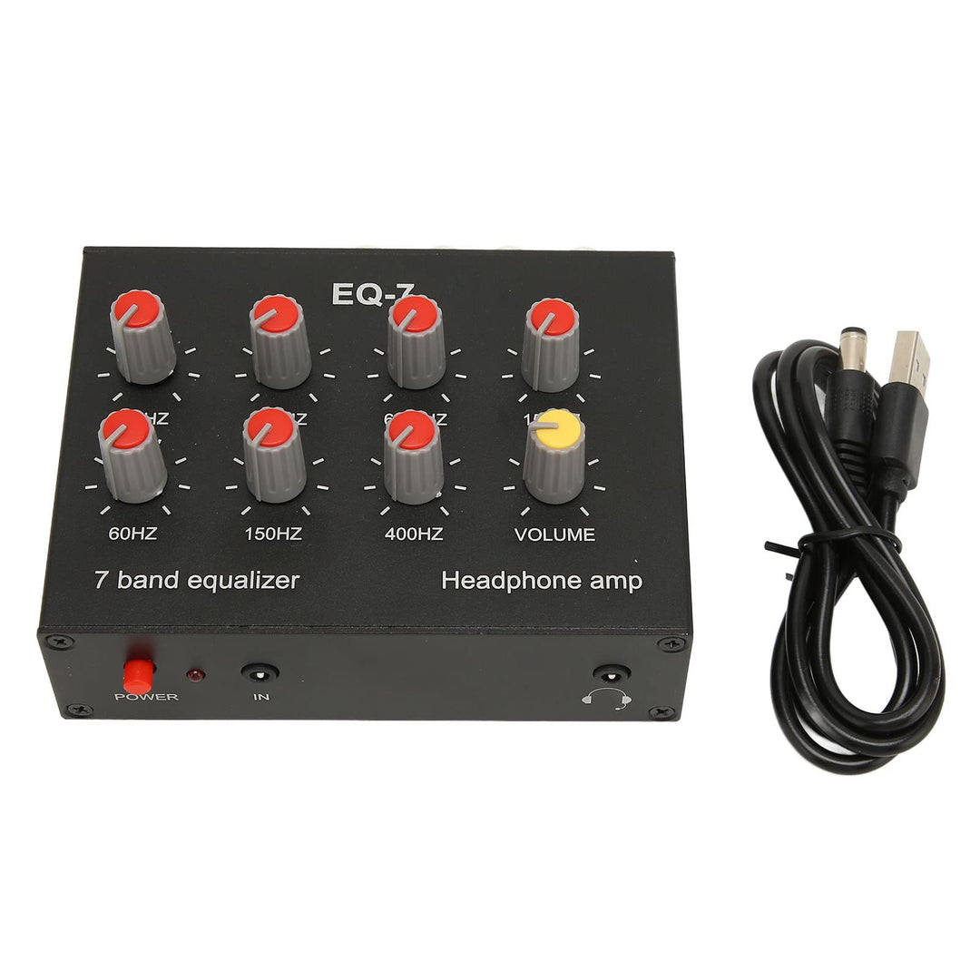 ciciglow 7-Band-Sound-Equalizer, 3,5-mm-Eingang, Auto-Sound-Equalizer, Ohrverstärker, RCA-Ausgang, E