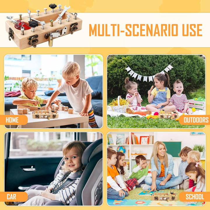 Montessori Schraubendreher Board Set, Montessori Spielzeug für 3 4 5 Jahre alt, Kinder Holz Spielzeu