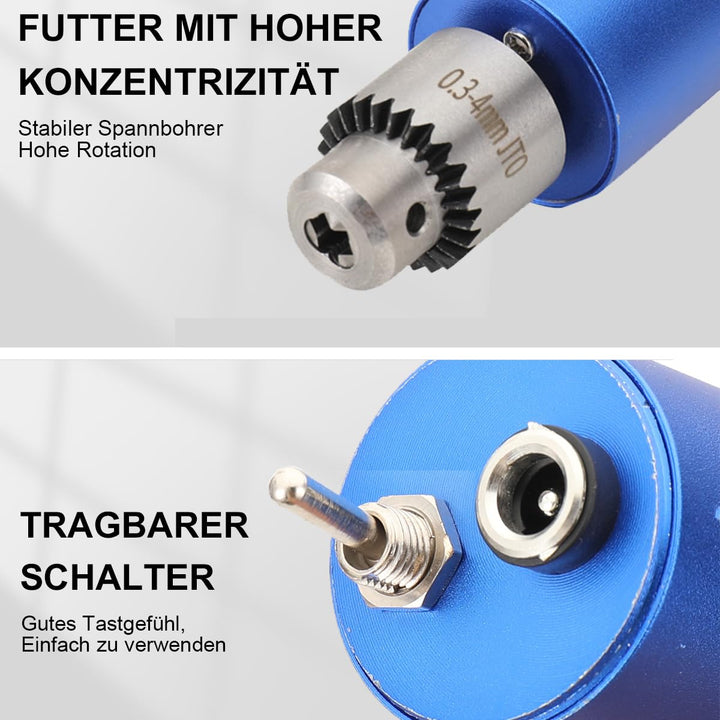 SUDEG Mini Bohrmaschine Set,Elektrisch Mini Drill Bohrmaschine Tragbare Handbohrmaschine Handbohrer