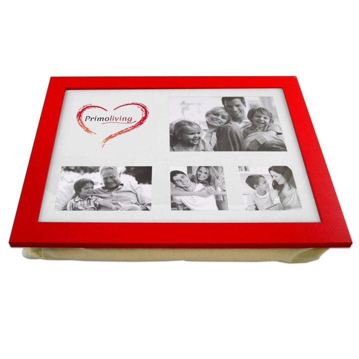 PrimoLiving Knietablett mit Fotorahmen - 43 x 32,5 x 8 cm – Tablett als Laptopunterlage – Sofa oder