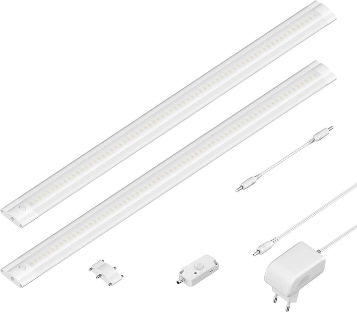 ledscom.de LED Unterbau-Leuchte SIRIS weiss matt mit Bewegungsmelder, flach, je 50cm, je 655lm, weis
