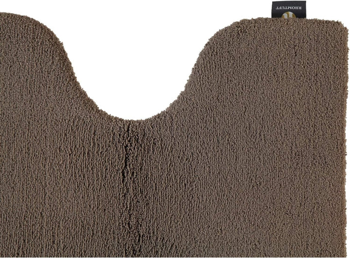 Rhomtuft Badteppiche Square Taupe - 58 Toilettenvorlage mit Ausschnitt 55x60 cm, Toilettenvorlage mi