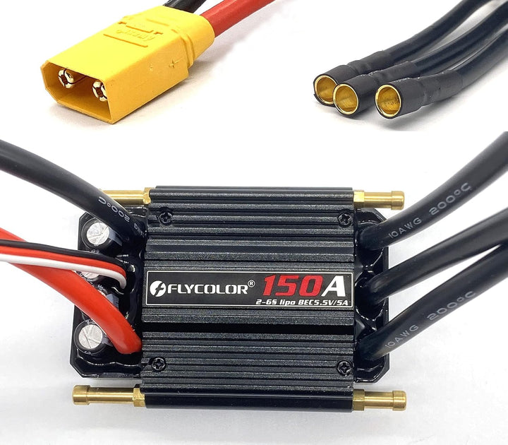 FLYCOLOR 150A ESC 2-6S Waterproof Brushless Elektronischer Geschwindigkeitsregler mit 5.5V/5A BEC un
