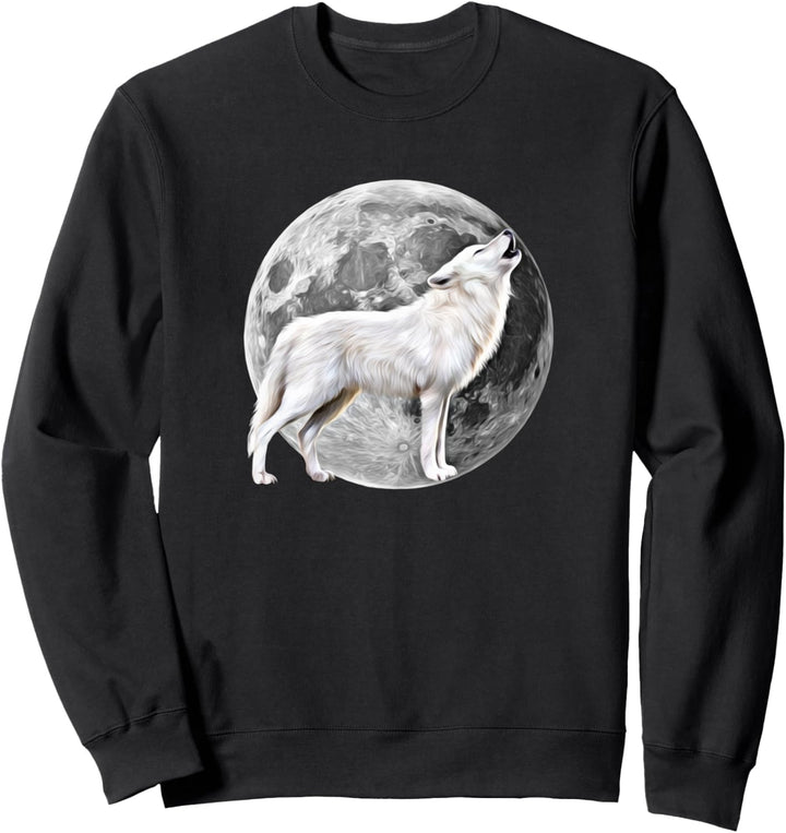 Wolf Motiv Mond Wölfe Sweatshirt
