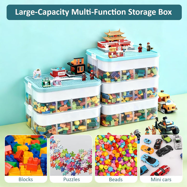 Aufbewahrungs-Organizer für Lego, stapelbar, Spielzeugbehälter, Box, mehrere Fächer, Bausteine, Sort