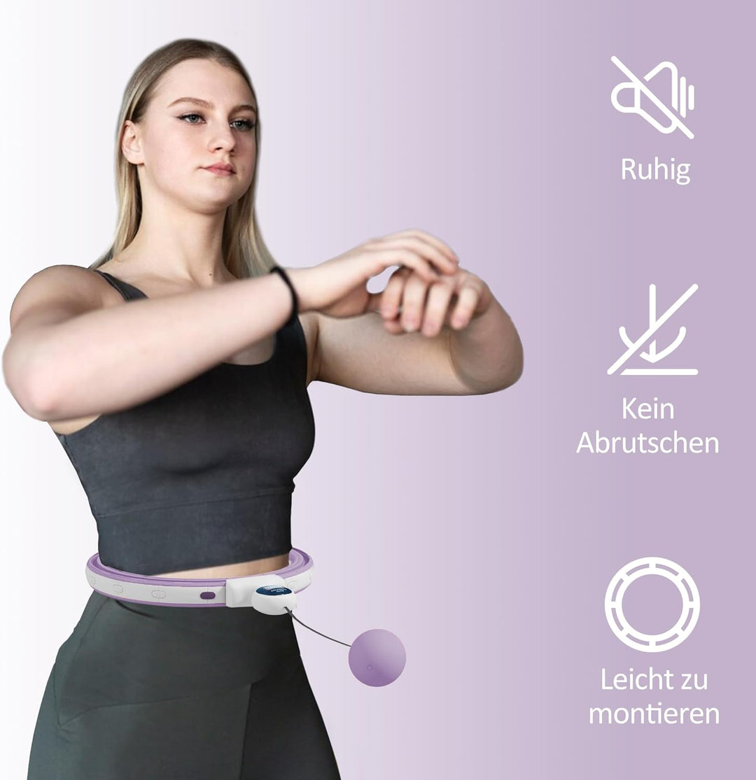 SPORTNOW Smart Hula Hoop Reifen Erwachsene mit Gewicht Kugel Zähler 16 Knoten (76-113cm) Einstellbar