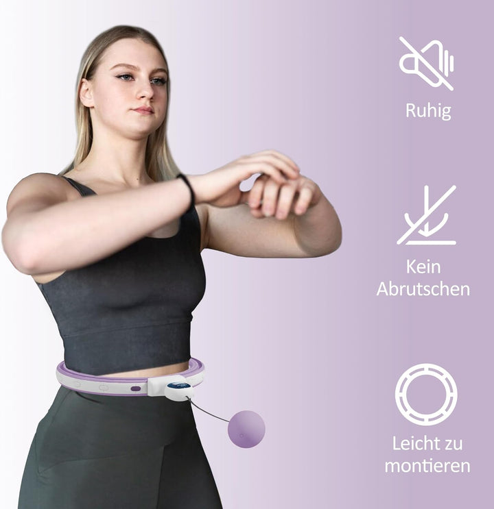 SPORTNOW Smart Hula Hoop Reifen Erwachsene mit Gewicht Kugel Zähler 16 Knoten (76-113cm) Einstellbar
