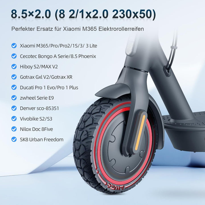 8,5×2,0(230×50) Vollgummireifen 8 2/1x2,0 Ersatzreifen 50/75-6,1 Reifen E Scooter Solide Reifen für