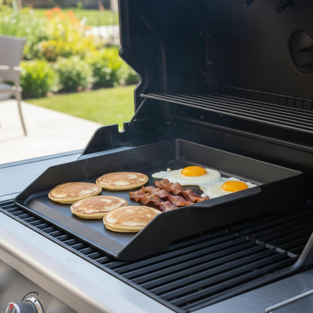 BBQ-Toro Gusseisen Grillplatte emailliert | 47 x 36 cm | BBQ Plancha, Grillplancha | Rechteckig, Uni