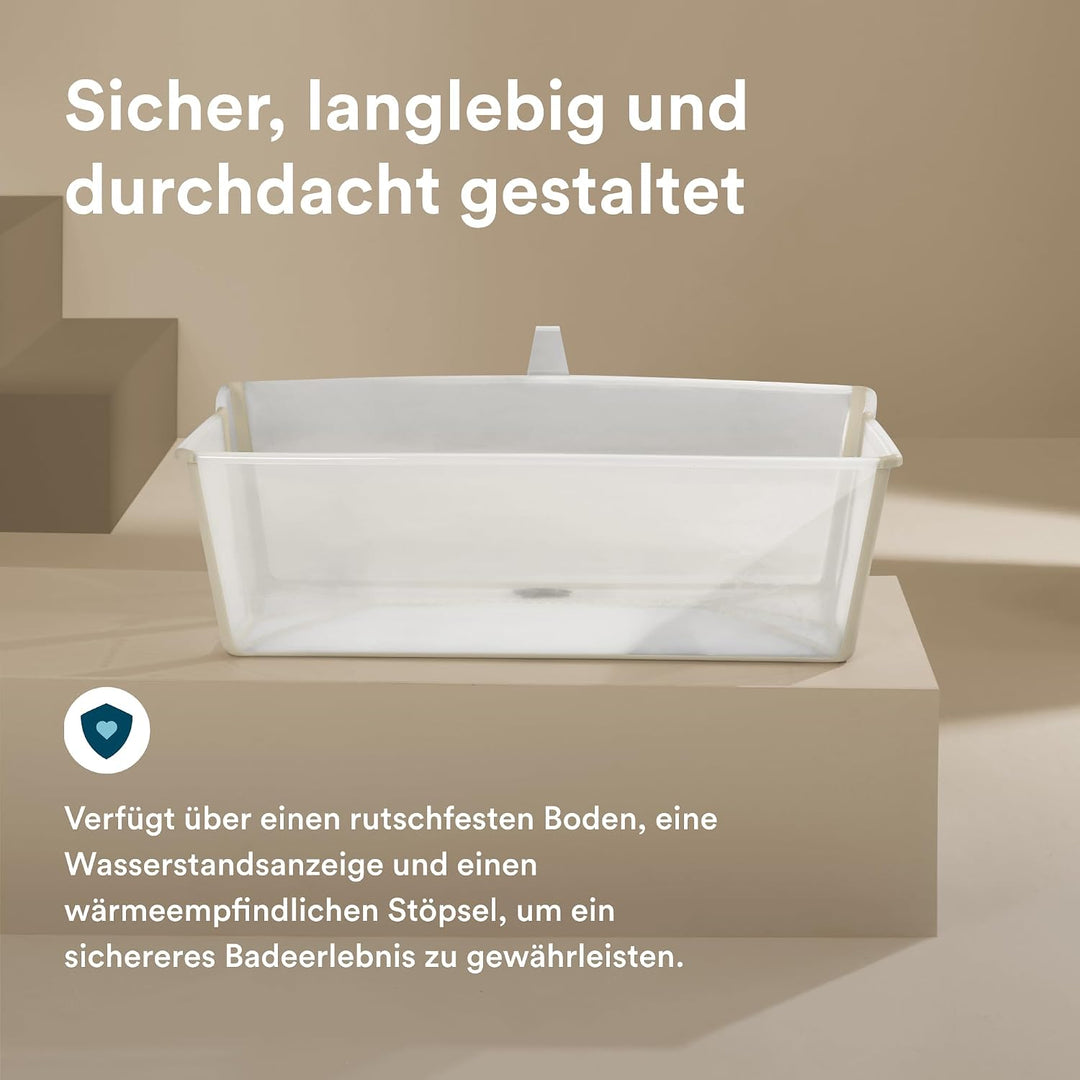 Stokke Flexi Bath X-Large, Sandy Beige faltbare Babybadewanne – leicht, langlebig und einfach zu ver