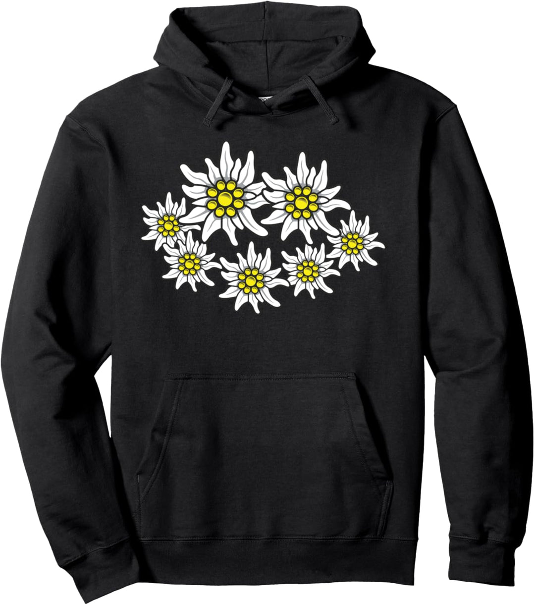 Edelweissstrauss an die Alpen zum Wandern in der Natur Pullover Hoodie