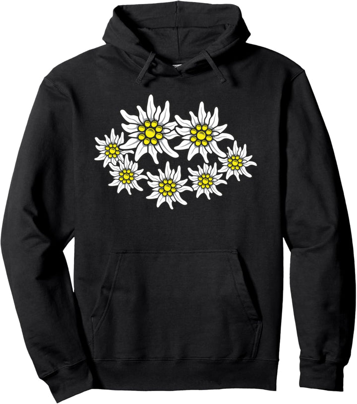 Edelweissstrauss an die Alpen zum Wandern in der Natur Pullover Hoodie