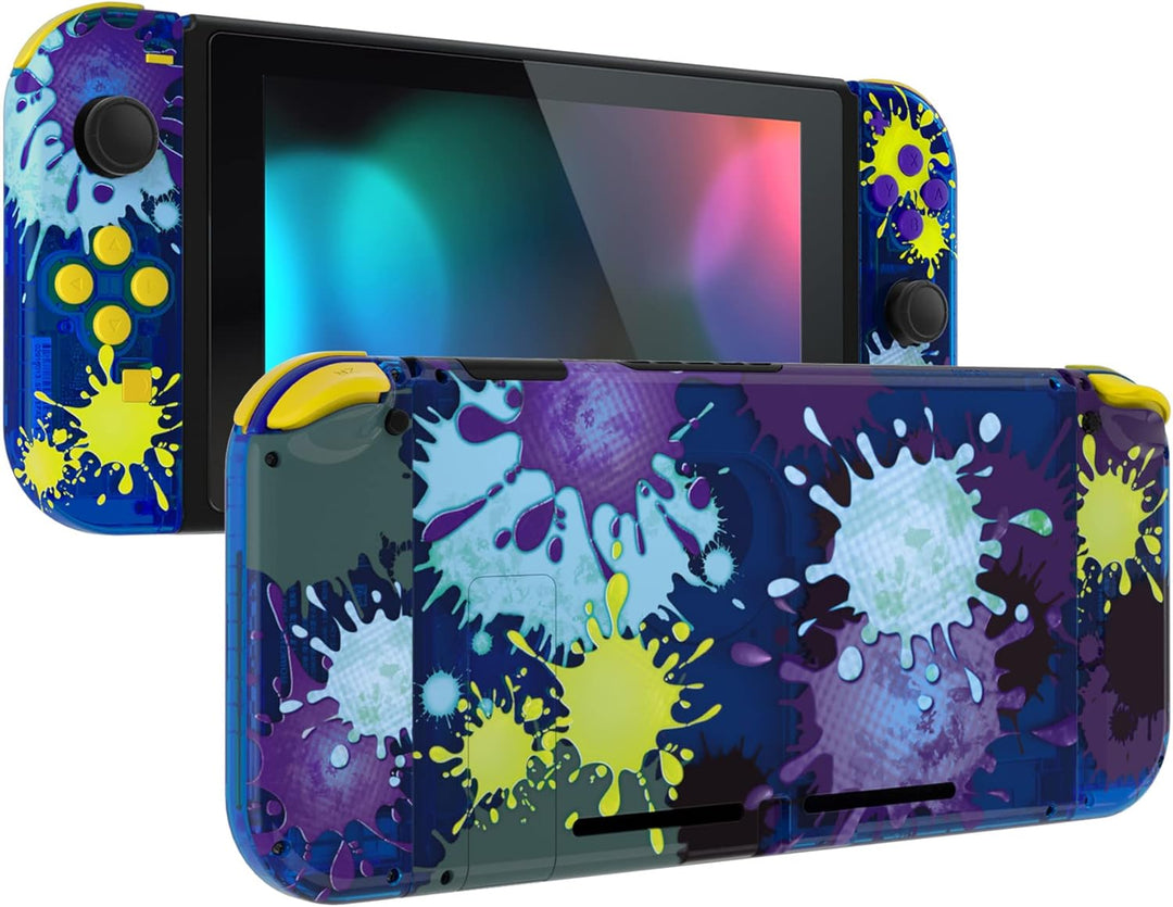eXtremeRate Hülle Case für Nintendo Switch Joycon/Konsole, Rückgehäuse&Kickstand für Switch Console,