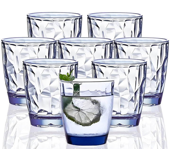 8 Stück 300 ml unzerbrechliche Trinkgläser aus Kunststoff, spülmaschinenfest, BPA-frei, Saft-Gläser,