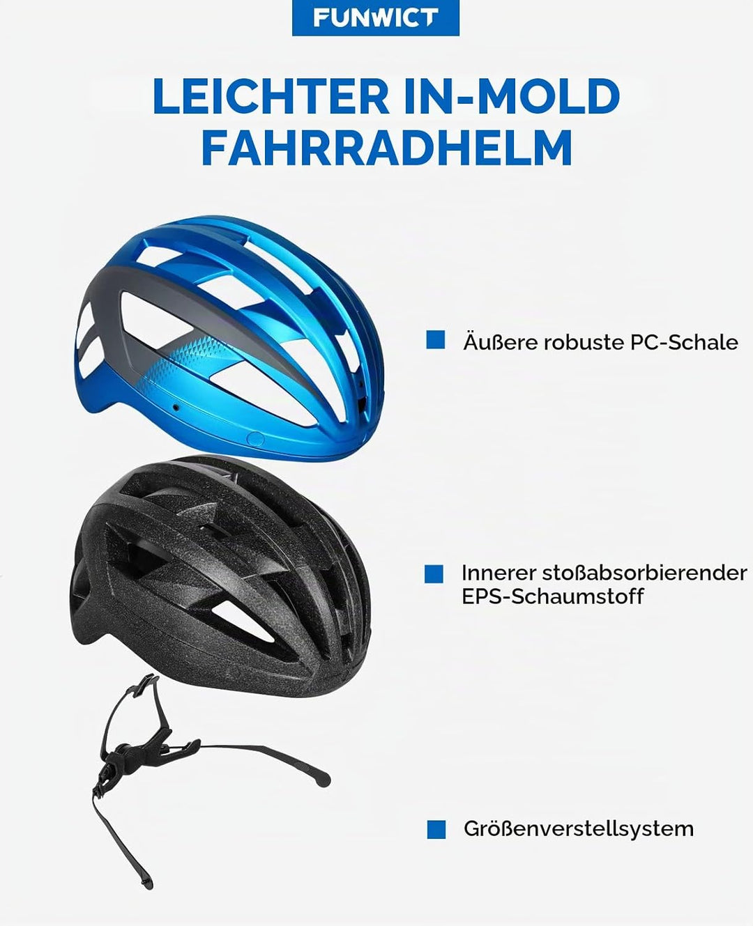 FUNWICT Fahrradhelm mit Visier für Herren Damen, Leichte Fahrradhelm mit Magnetischem Brille und USB